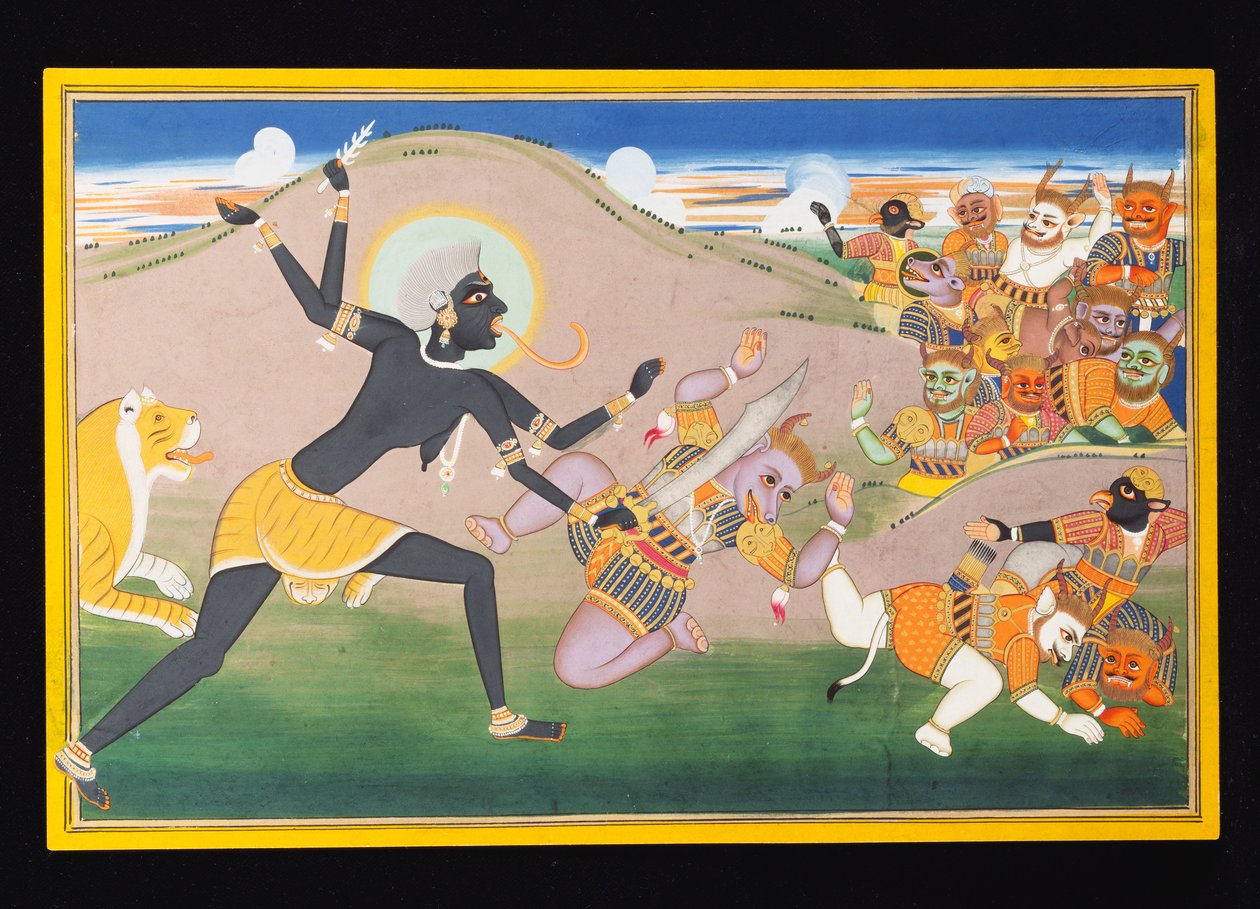 Kali Slaying Demons, 1800-1820 körül alkotó: Indian School