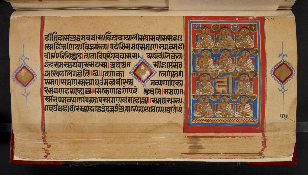 Ganadharast ábrázoló Kalpasutra kéziratos fólió alkotó: Indian School