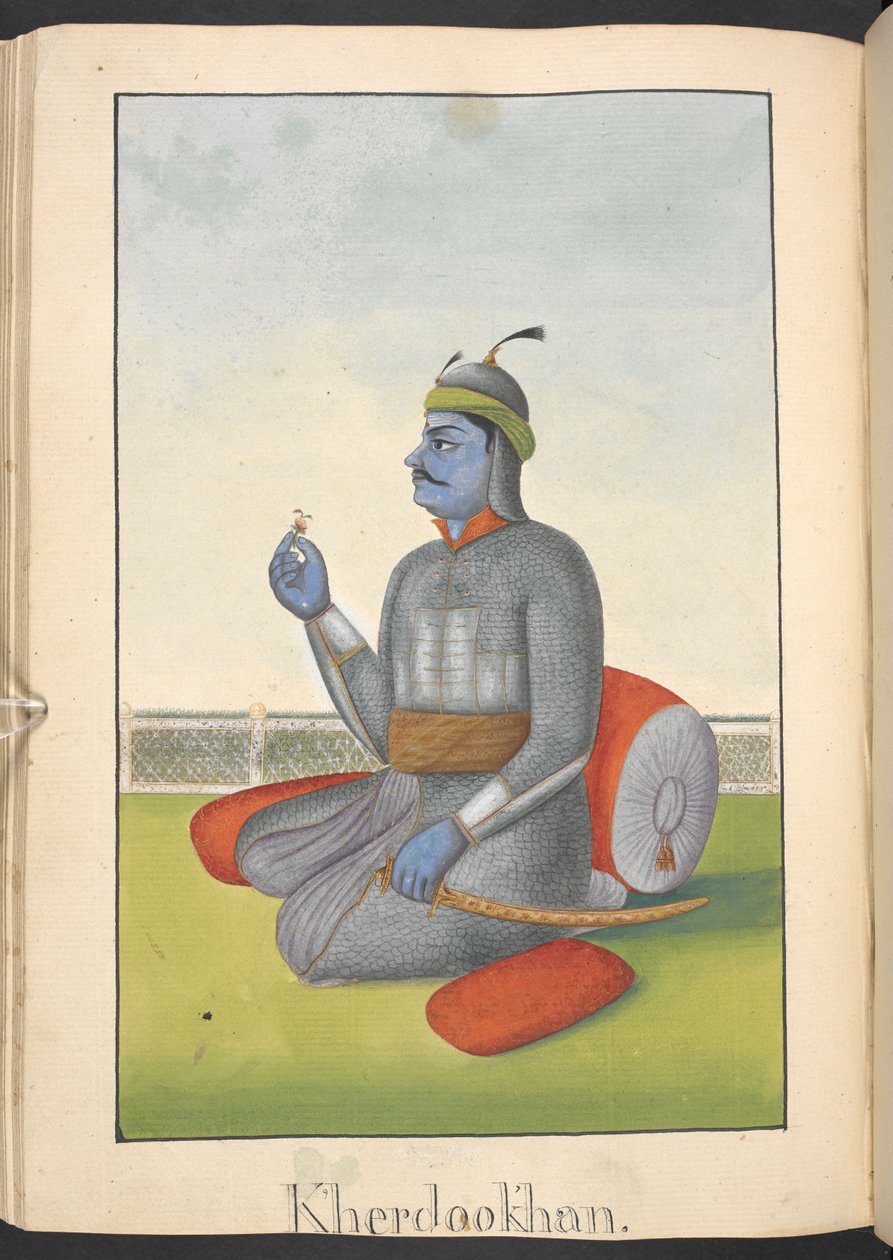 Khara és Dushana, démontestvérek, akik Rama és Lakshmana ellen harcoltak, itt egy démonként kapcsolódnak össze. alkotó: Indian School