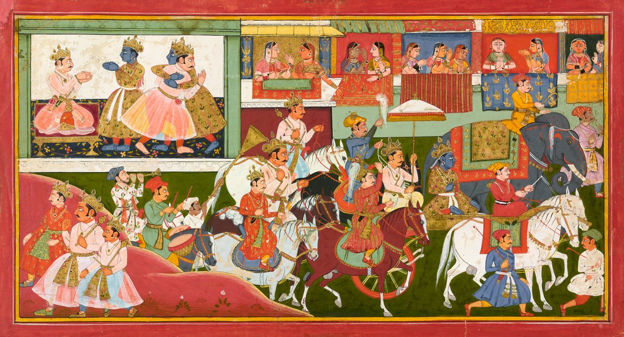 Krisna búcsút int, fólió egy Bhagavata Puránából, kb. 1680-1690 alkotó: Indian School
