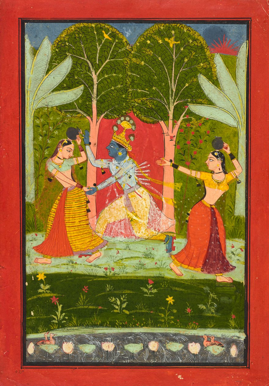 Krisna vámot kér a gópiktól, 1660 körül alkotó: Indian School
