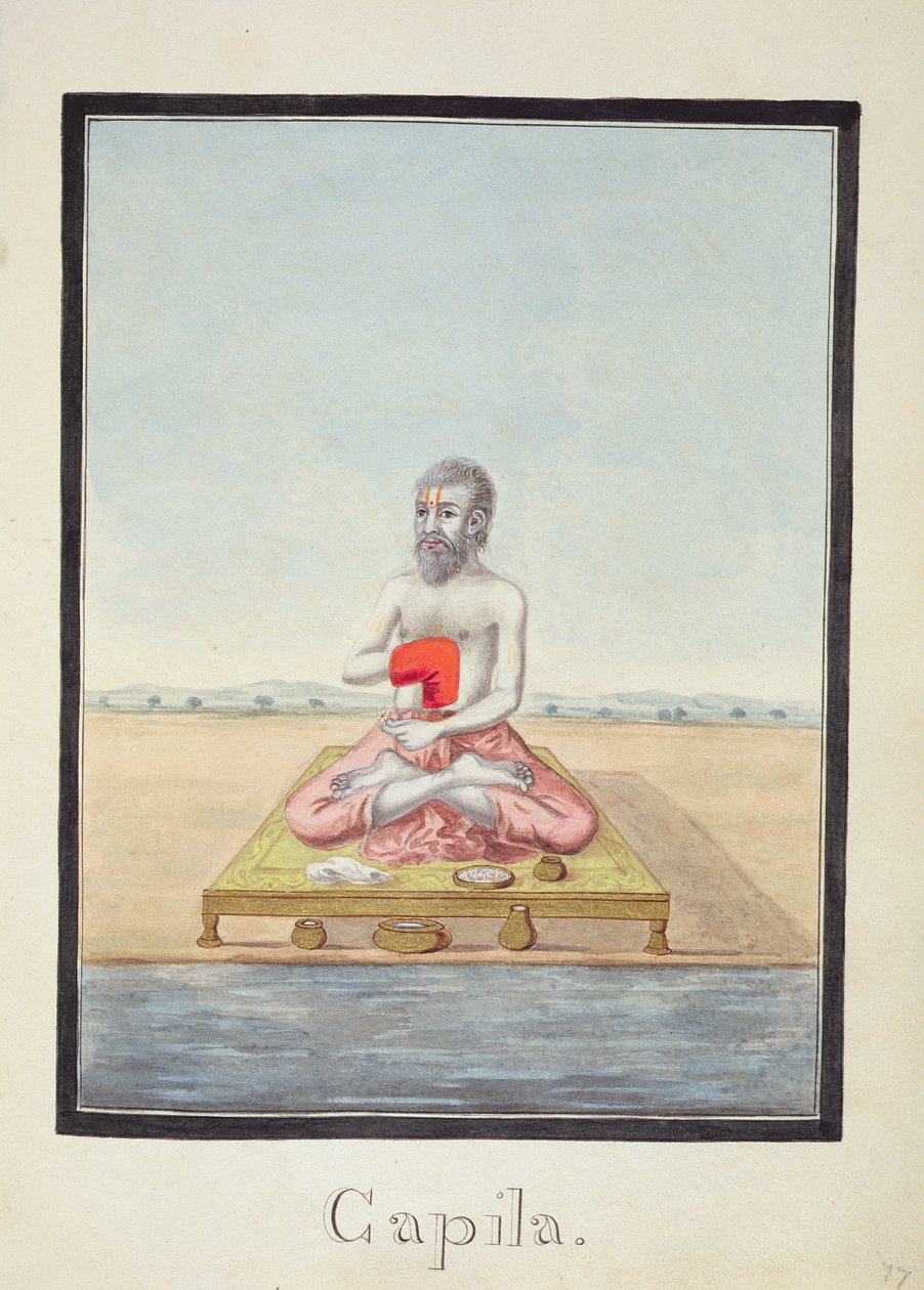 MSS EUR C 116/1 f.77r A bölcs, Kapila, az „Adhyatma Ramayana” hindu eposzból alkotó: Indian School