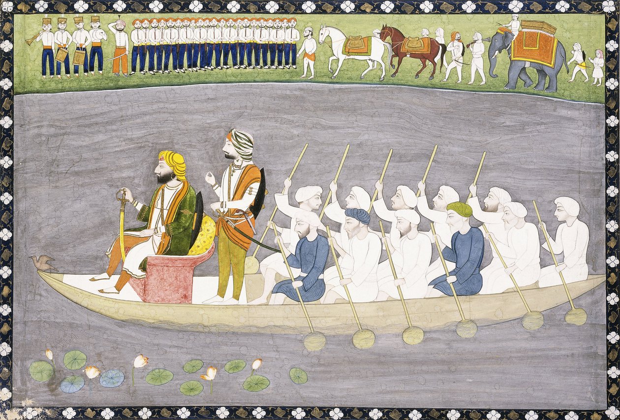Maharaja Gulab Singh a Wular-tónál Kasmírban, 1840 körül alkotó: Indian School