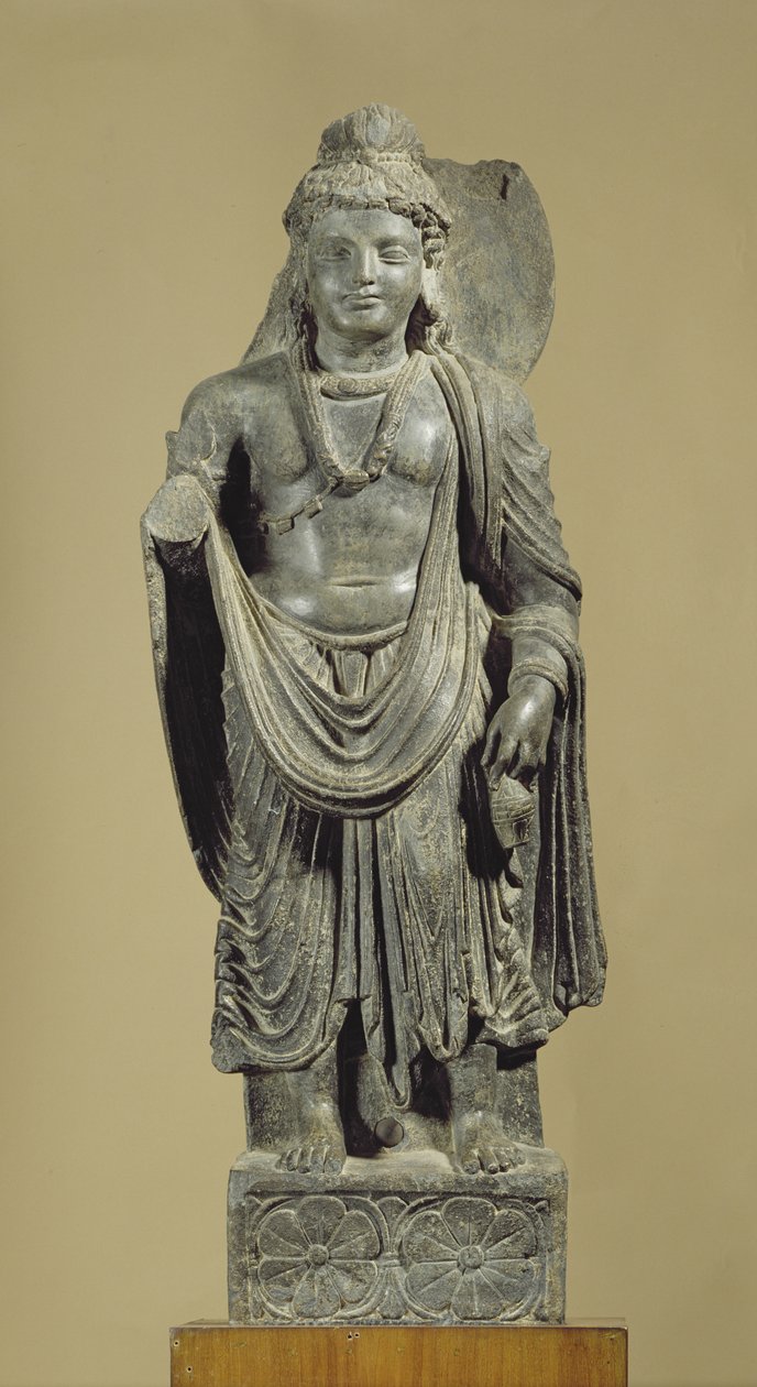 Maitreya, Gandhara (szürke pala) alkotó: Indian School