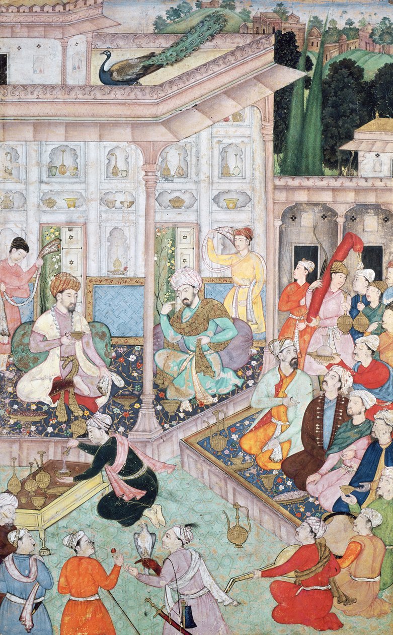 Babur és Bedi Az Zaman Mirza találkozása, XVI-XVII alkotó: Indian School
