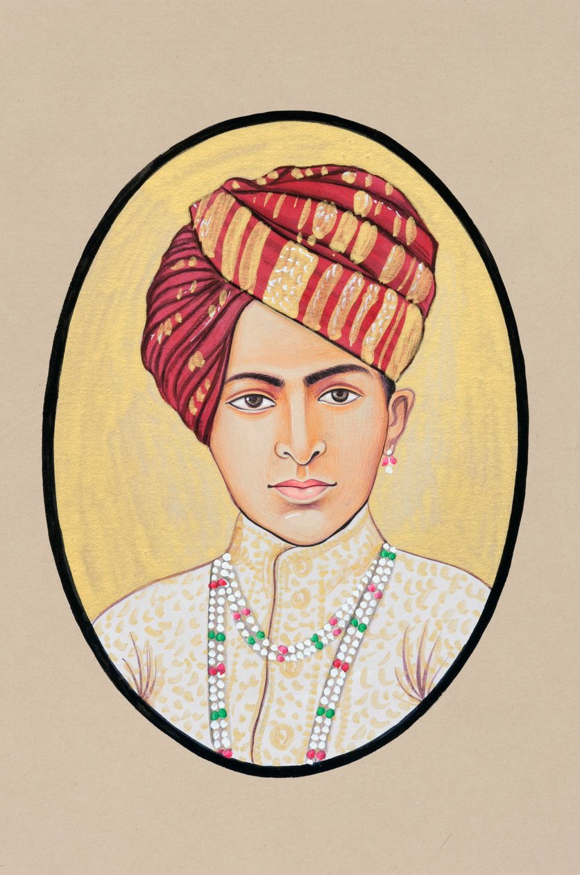 Maharaja Jai Singh Alwar miniatűr festménye alkotó: Indian School