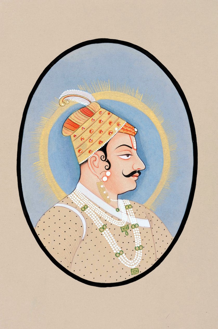 Maharadzsa Pratap Singh Kishangarh miniatűr festménye alkotó: Indian School