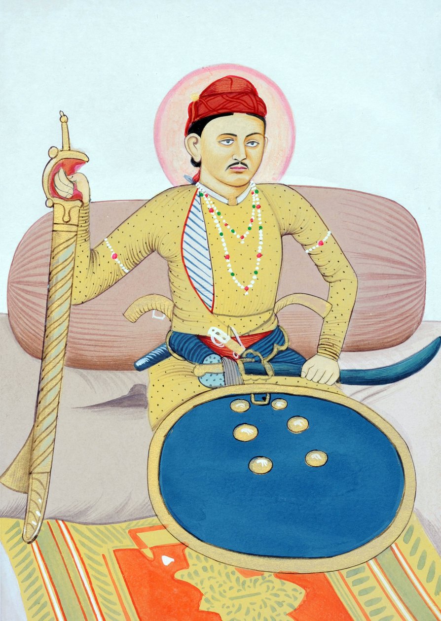 Maharaja Rana Zalim Singh Jhalawar miniatűr festménye alkotó: Indian School
