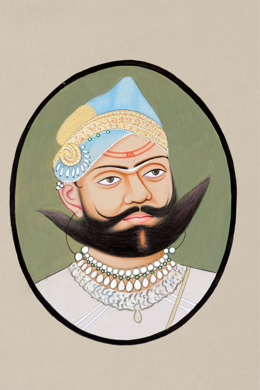 Maharadzsa Sajjan Singh miniatűr festménye 1874 alkotó: Indian School