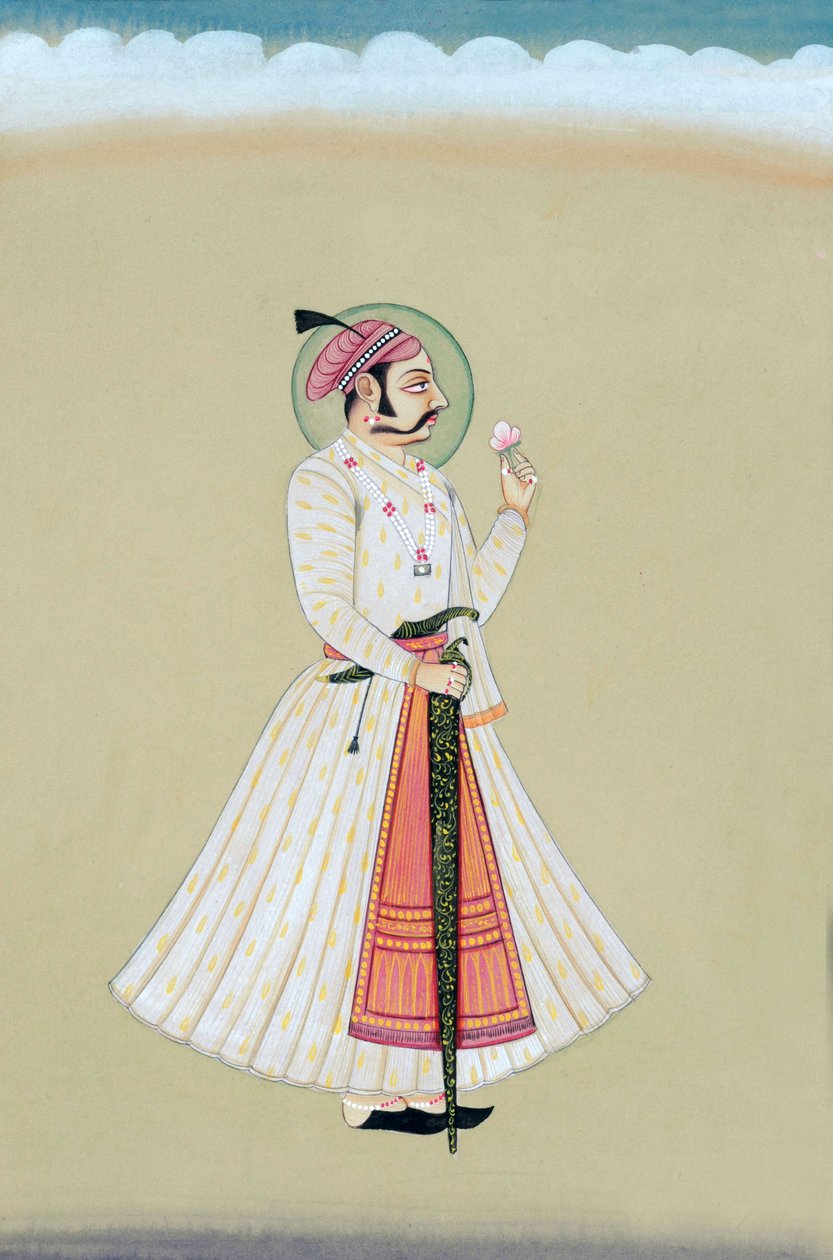 Maharana Amar Singh Udaipur miniatűr festménye alkotó: Indian School