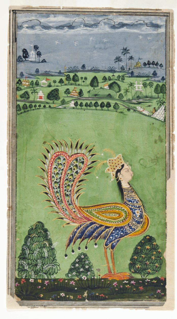 Mitikus páva női fejjel, Hyderabad, 1750 körül alkotó: Indian School