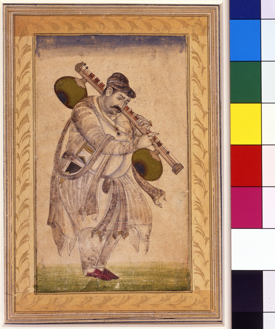 Naubat Khan, a vina játékos, 18. század alkotó: Indian School