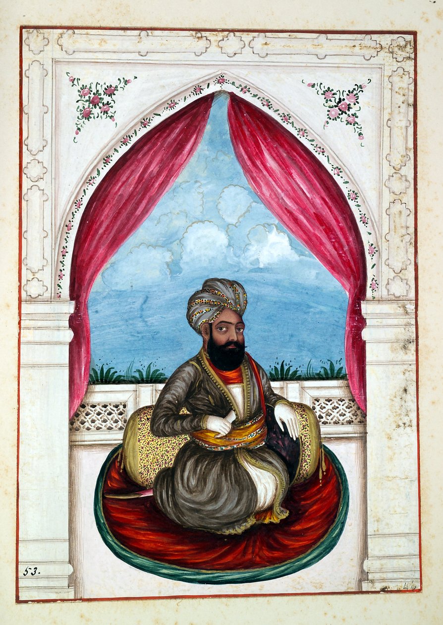 Nawab Mohammad Akhbar Khan, A Pandzsáb királysága, uralkodói és főnökei, II. kötet, 30 akvarell tanulmányból álló kötet egy azonosítatlan indiai művésztől, 1840 körül (wc papíron) alkotó: Indian School