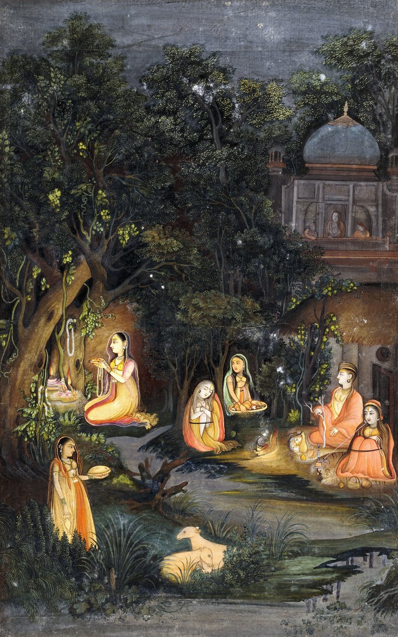 Éjszakai istentisztelet és lakoma, 1770 körül alkotó: Indian School