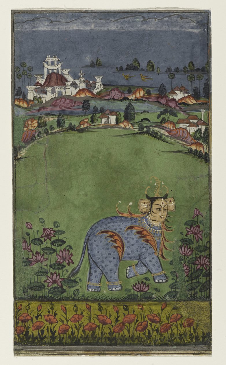 Oldal egy asztrológiai értekezésből, 1750 körül (átlátszatlan wc papíron) alkotó: Indian School