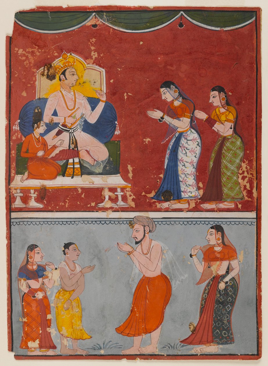 Oldal egy azonosítatlan sorozatból, 1650 körül (átlátszatlan wc papíron) alkotó: Indian School