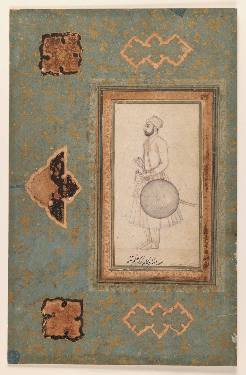 Kuka Azam Shah portréja, 1640 körül (tinta papíron) alkotó: Indian School