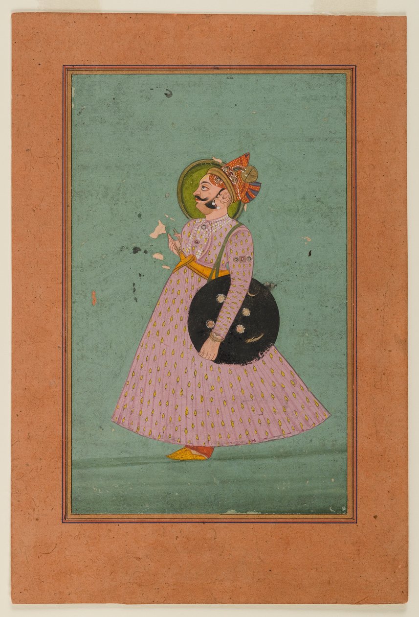 Maharaja Bakhat Singh portréja, 19. század eleje (átlátszatlan wc aranypapíron) alkotó: Indian School