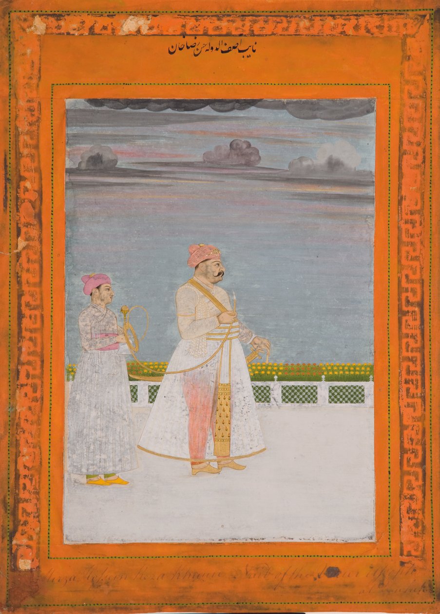 Mirza Husain Raza Khan portréja, 1780 körül (átlátszatlan wc és arany papíron) alkotó: Indian School