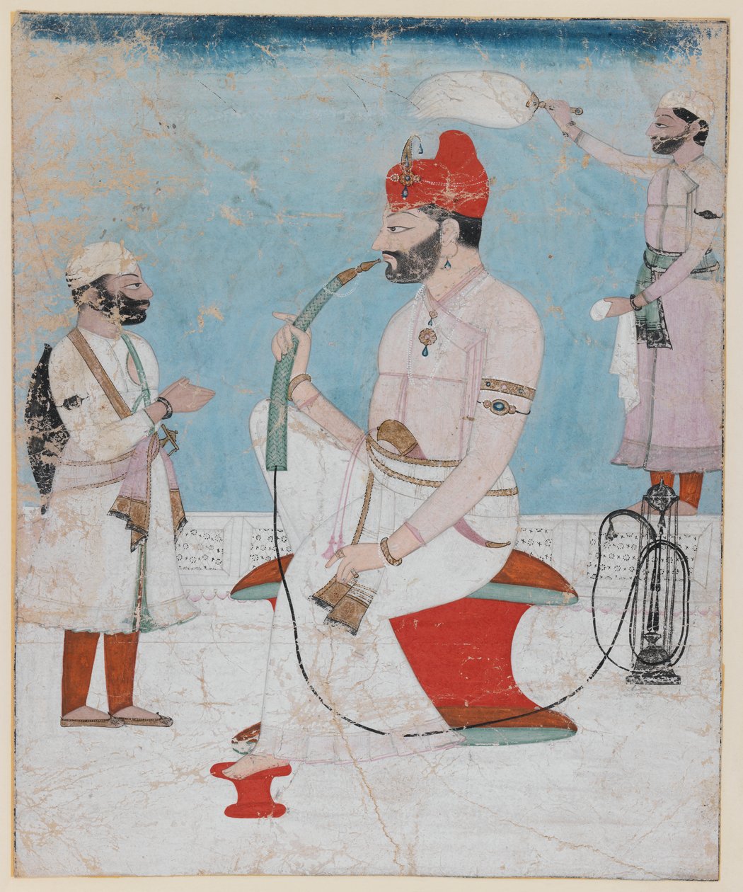 Kangra Raja Sansar Chand portréja, 1800-1810 körül (átlátszatlan wc és arany papíron) alkotó: Indian School