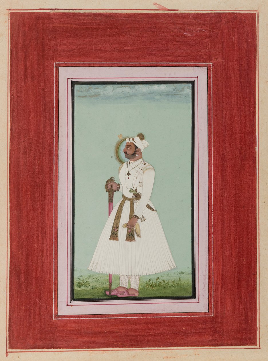 Rao Vir Singh portréja, 1780-1790 körül (átlátszatlan wc és arany papíron) alkotó: Indian School