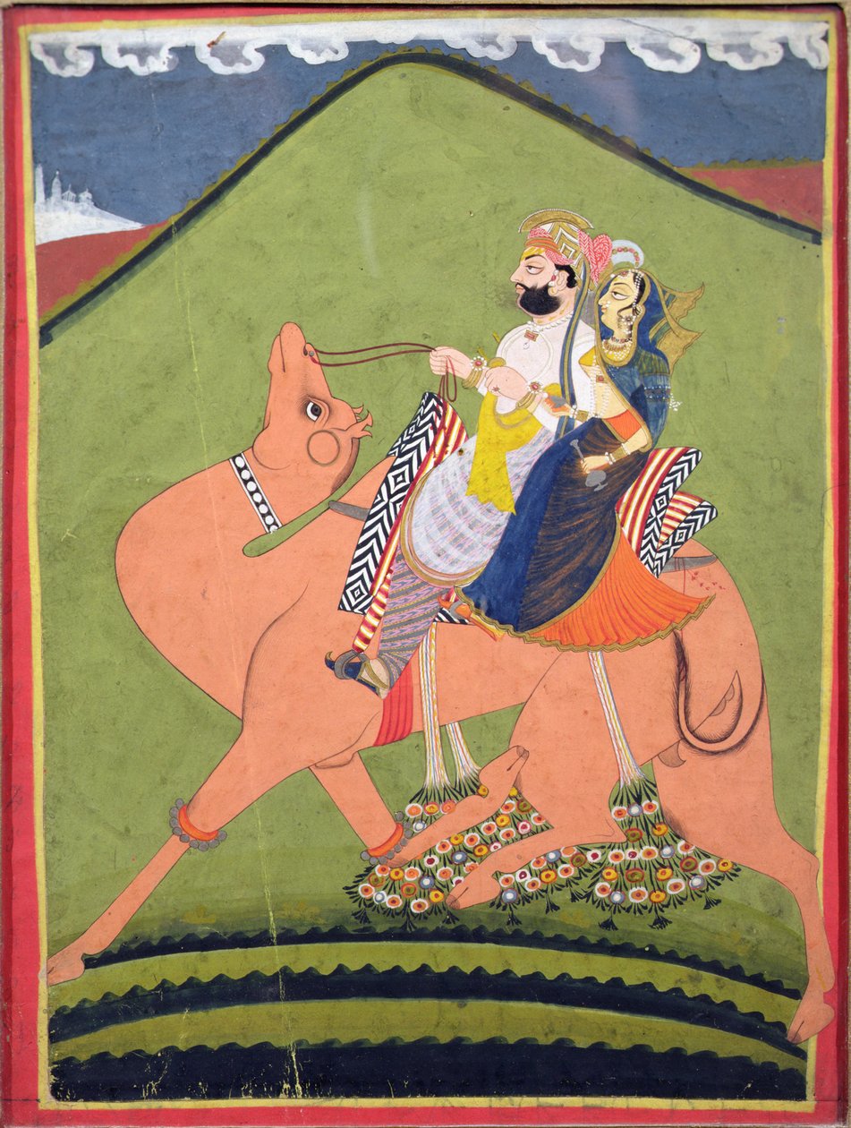 Portré a pokarani Salim Singhről, aki tevén lovagol ranijával, Jodhpur, 1810-20 alkotó: Indian School