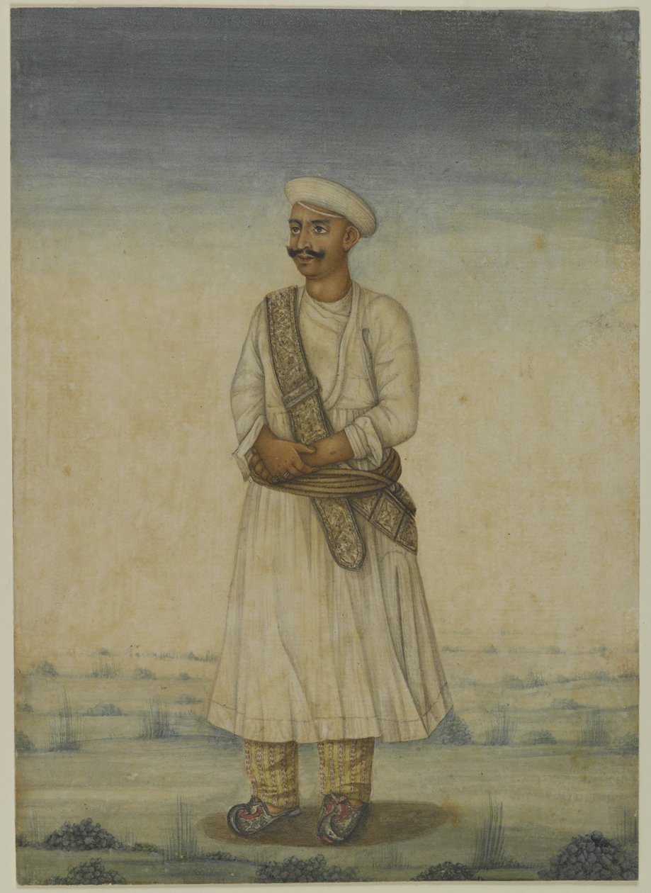 Férfi portré (akvarell papíron) alkotó: Indian School