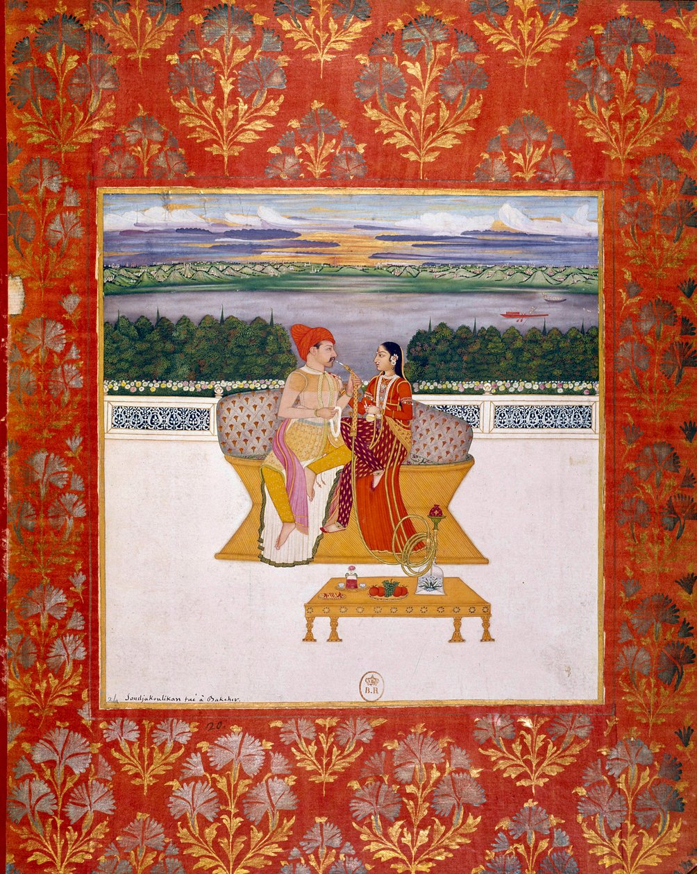 Sudjakoulikan herceg egy hölggyel. Indiai miniatűr a lucknow-i iskolából. 1760 Párizs, B.N. alkotó: Indian School