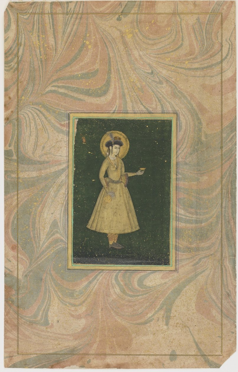 Hercegnő borospohárral (átlátszatlan wc és arany papíron) alkotó: Indian School