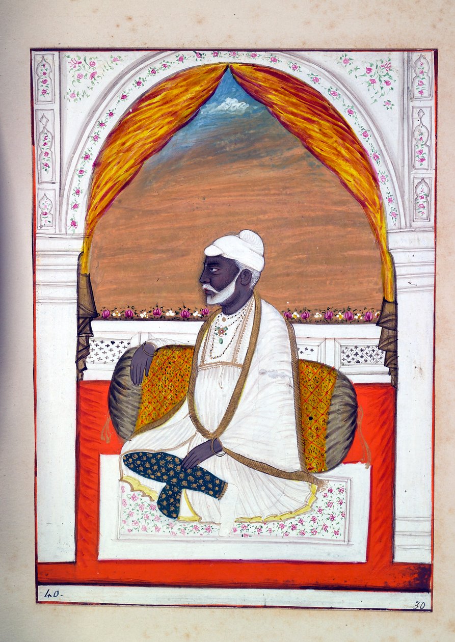 Pandit Madhusudan, A Pandzsáb királysága, uralkodói és főnökei, II. kötet, egy azonosítatlan indiai művész 30 akvarell tanulmányából álló kötet, 1840 körül (wc papíron) alkotó: Indian School