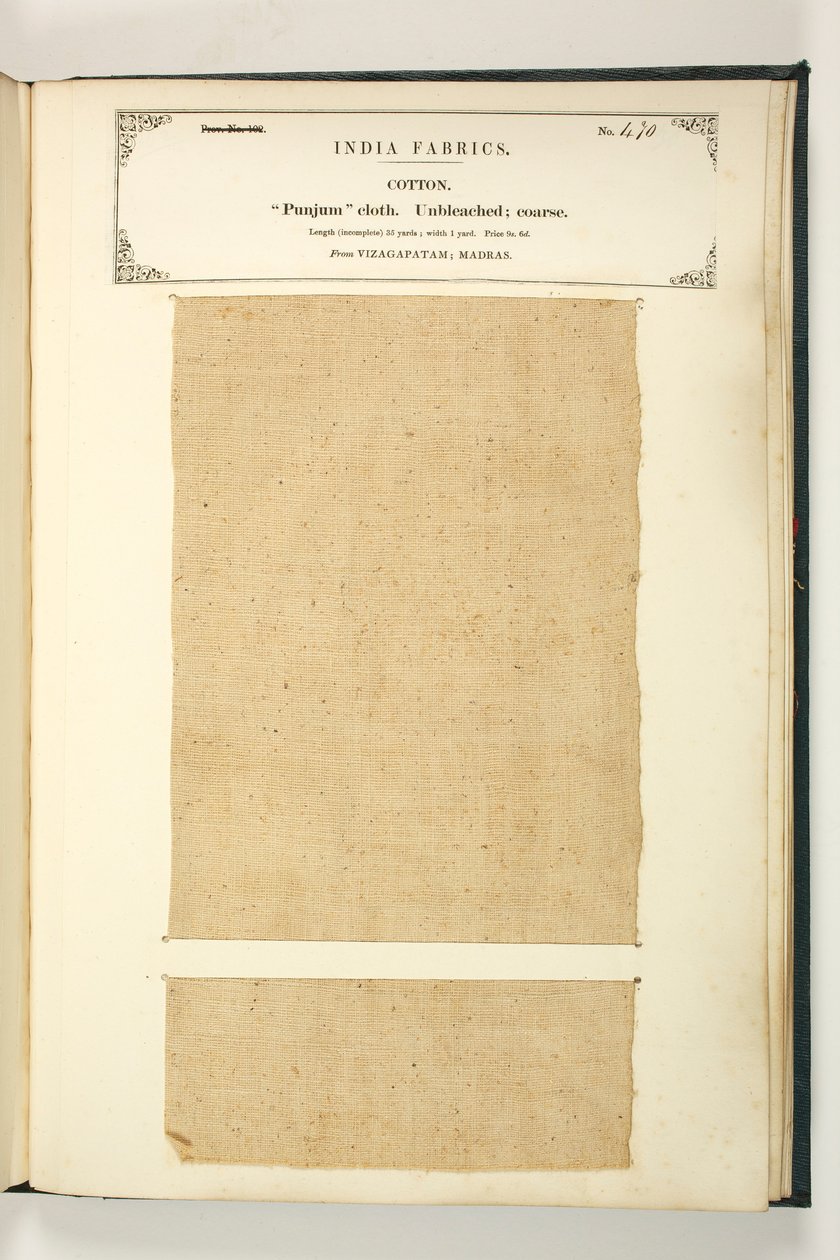 Punjum Cloth, Vizagapatam, Madras, az Indiai Textilgyártók Gyűjteményéből, John Forbes Watsontól, 1866-ban megjelent alkotó: Indian School