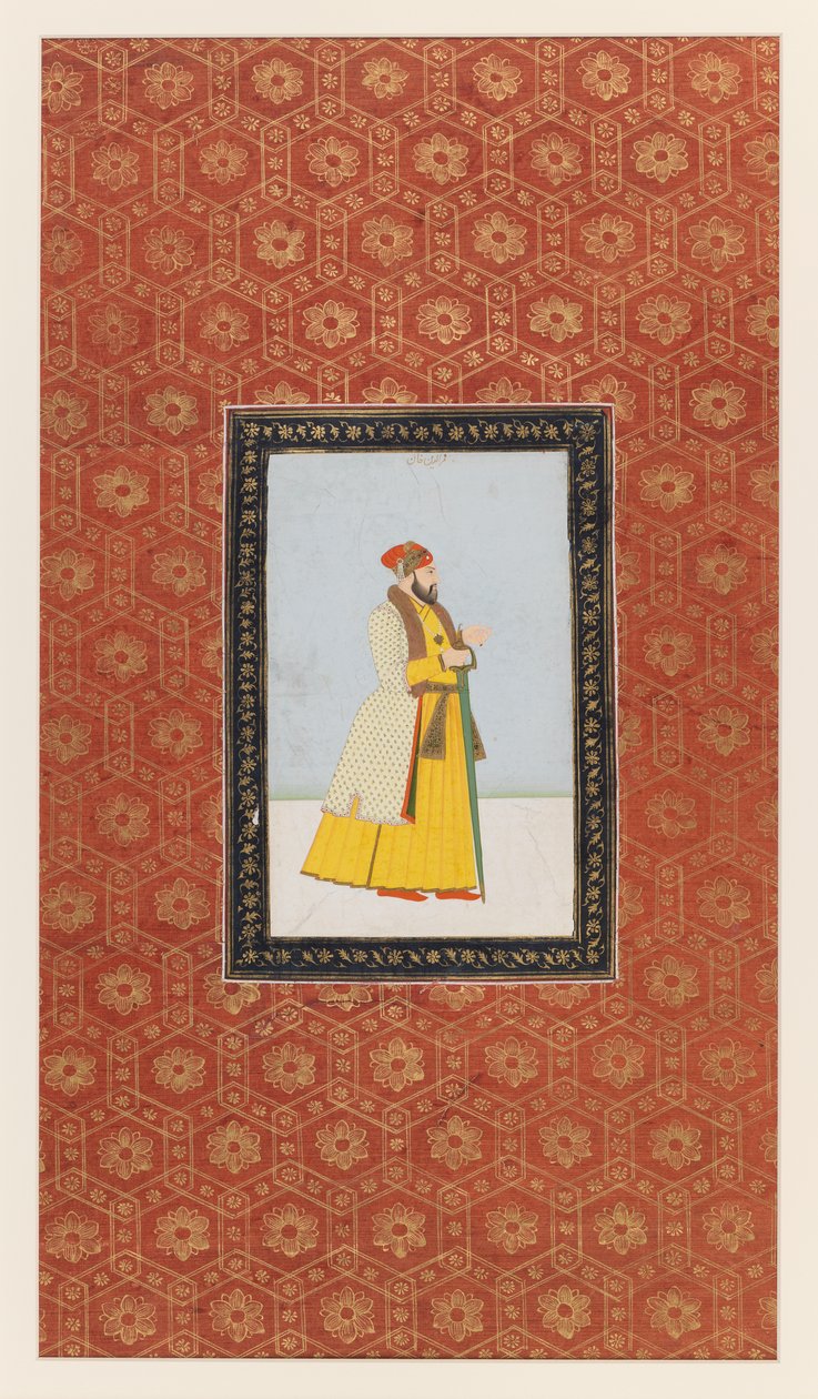Qamar al-Din Khan, 1875-1900 (átlátszatlan wc és arany papíron) alkotó: Indian School