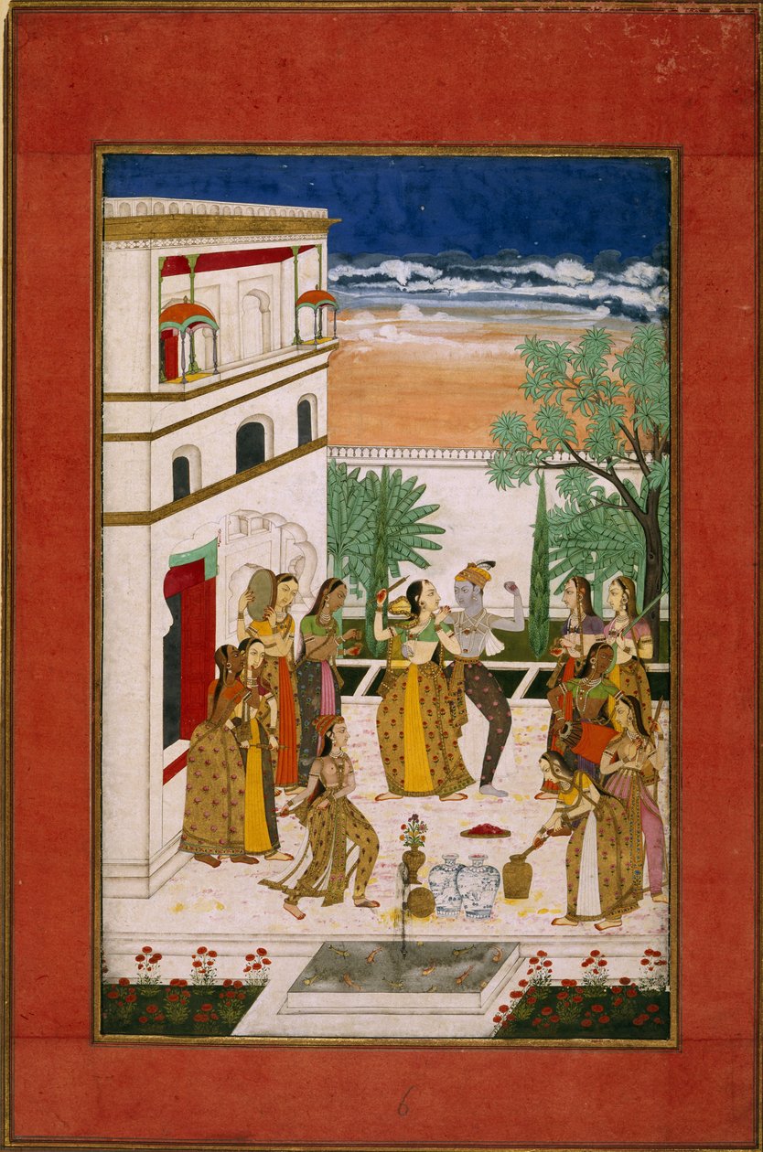 Radha és Krisna tánca, 1760 körül (akvarell, papír) alkotó: Indian School