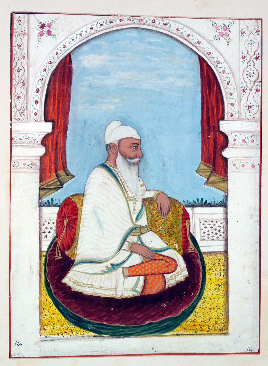 Rajah Lal Singh, A pandzsáb királysága, uralkodói és főnökei, I. kötet, egy azonosítatlan indiai művész 27 akvarell tanulmányából álló kötet, 1840 körül (wc papíron) alkotó: Indian School