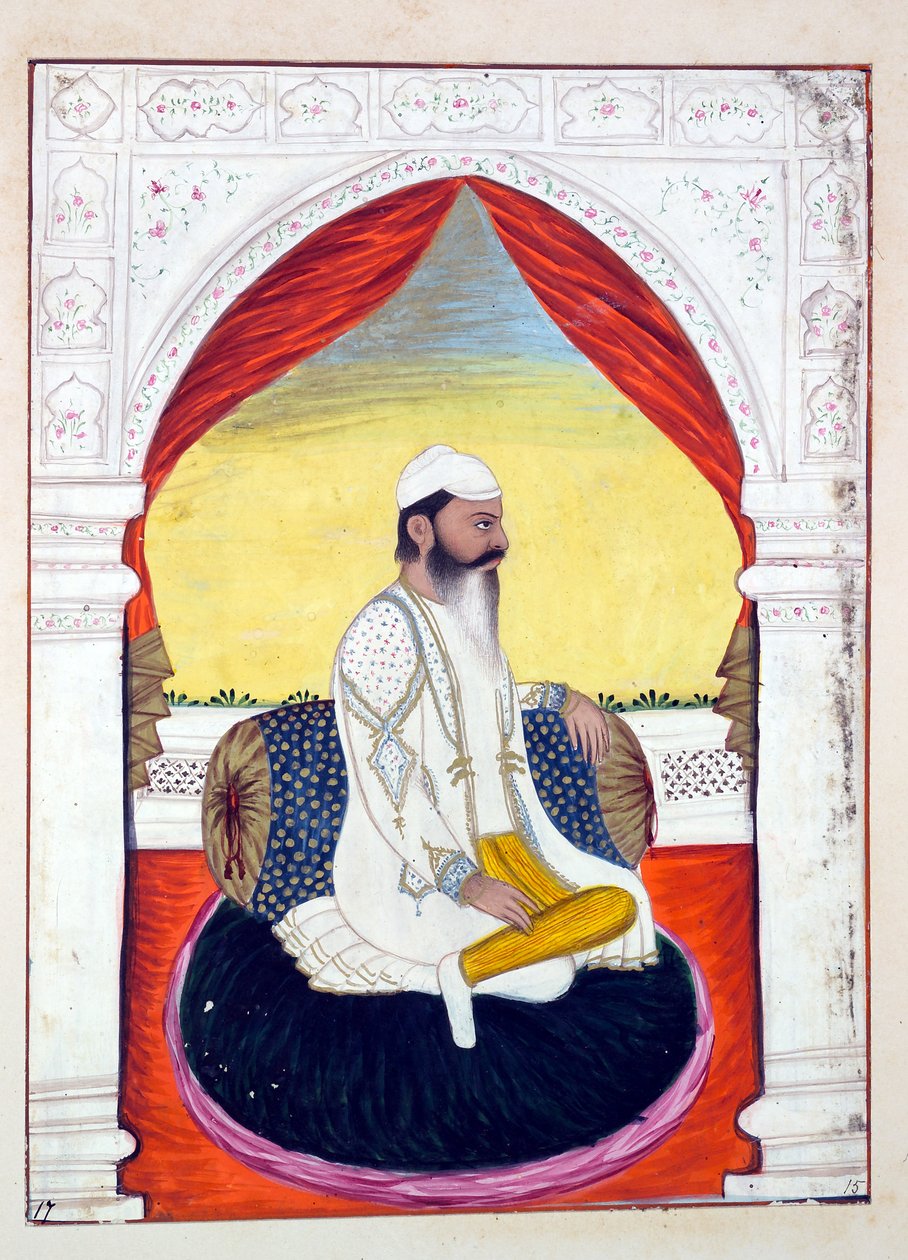 Rajah Sahib Dyal, A pandzsáb királysága, uralkodói és főnökei, I. kötet, egy azonosítatlan indiai művész 27 akvarell tanulmányából álló kötet, 1840 körül (wc papíron) alkotó: Indian School