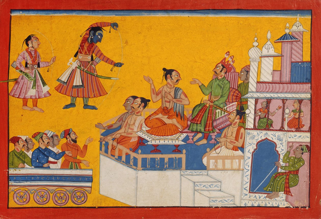 Rama meghajlítja az íját, 1700 körül (papíron átlátszatlan wc) alkotó: Indian School