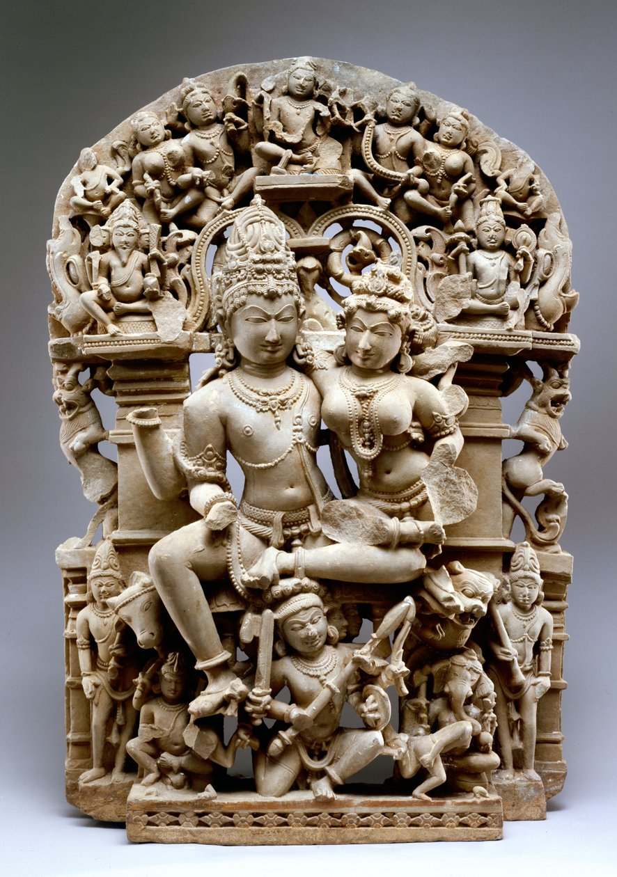 Ravana és Shiva, Hinglajgarh kultúra, i.sz. 1100 (homokkő) alkotó: Indian School