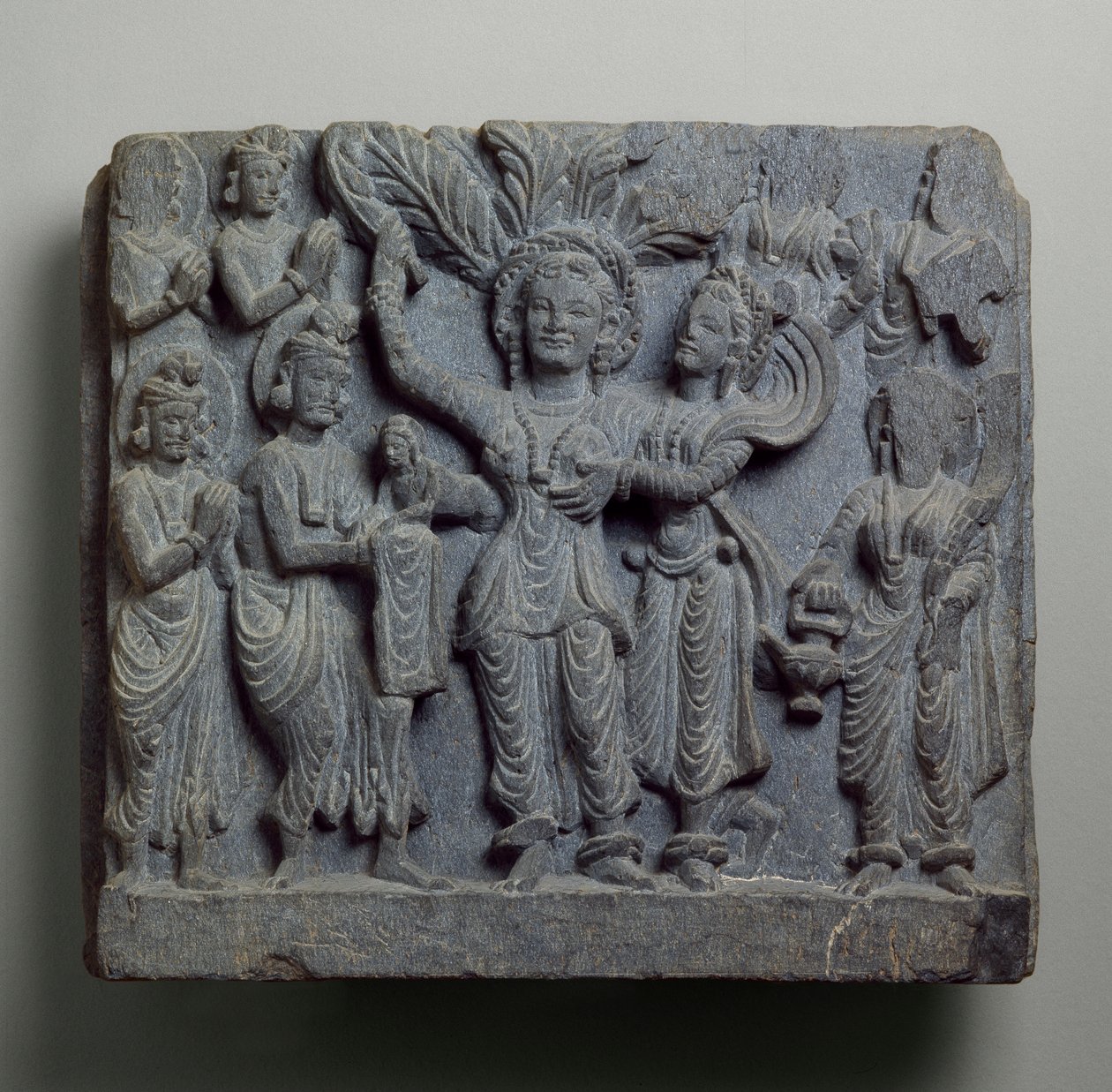 Buddha születését ábrázoló dombormű, Gandhara, valószínűleg Sikri, 2-3. század (pala) alkotó: Indian School
