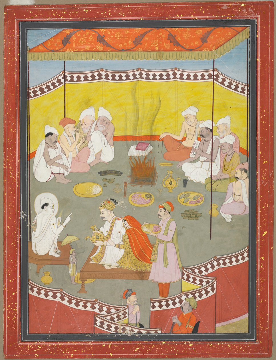 Királyi pár ételt oszt alkotó: Indian School