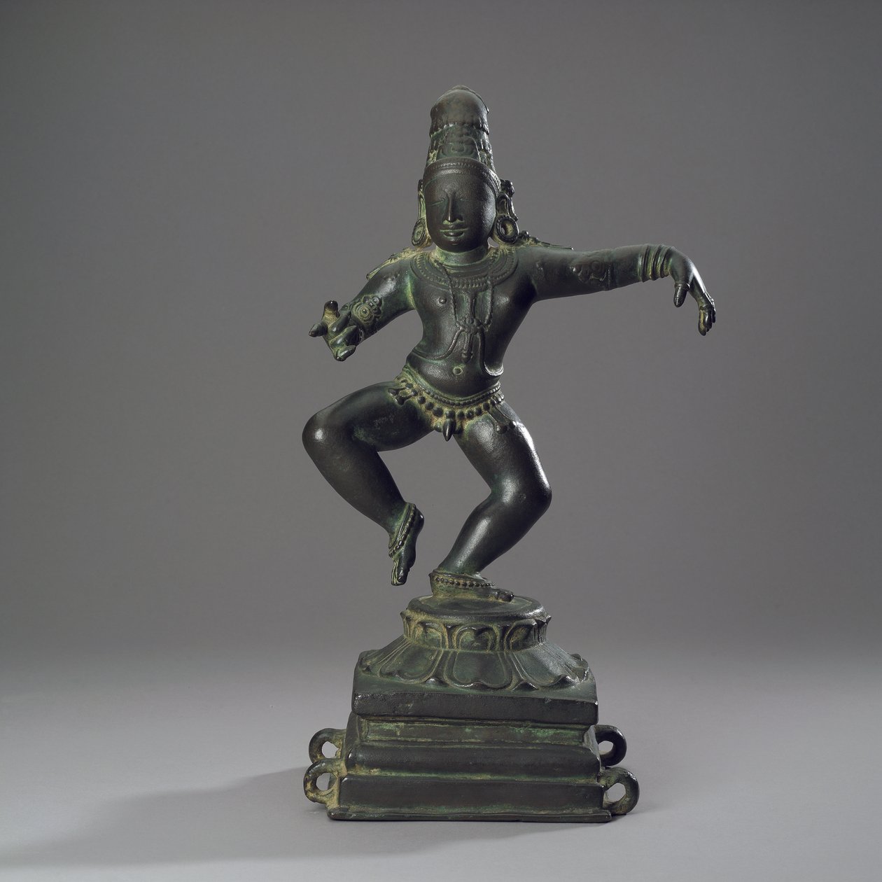 Sambandar, Child Saint Devoted Shiva, 1100 körül (rézötvözet) alkotó: Indian School