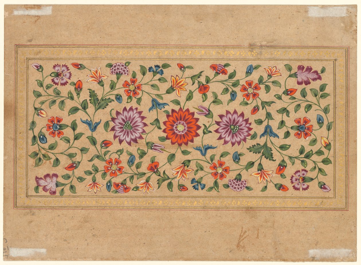 Gördülő virágszőlő, 1755 alkotó: Indian School