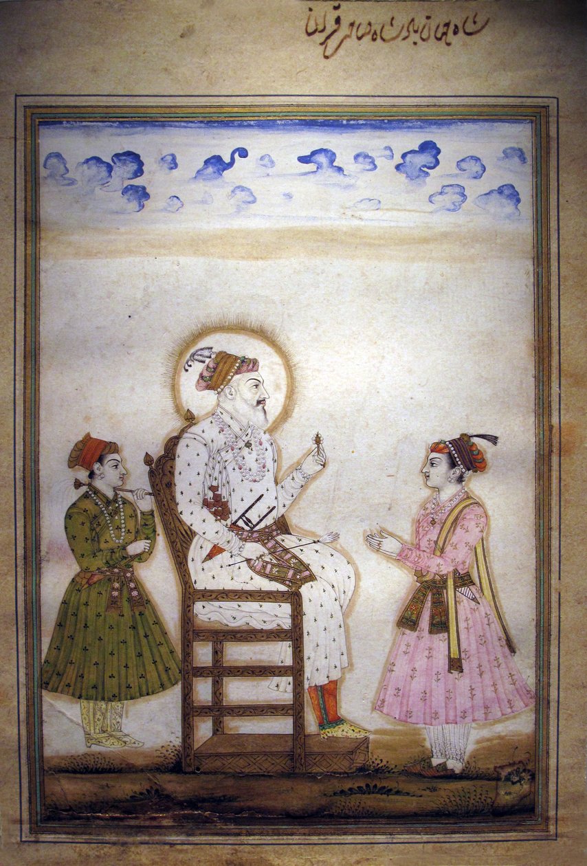 Shah Jahan kísérőkkel ült alkotó: Indian School