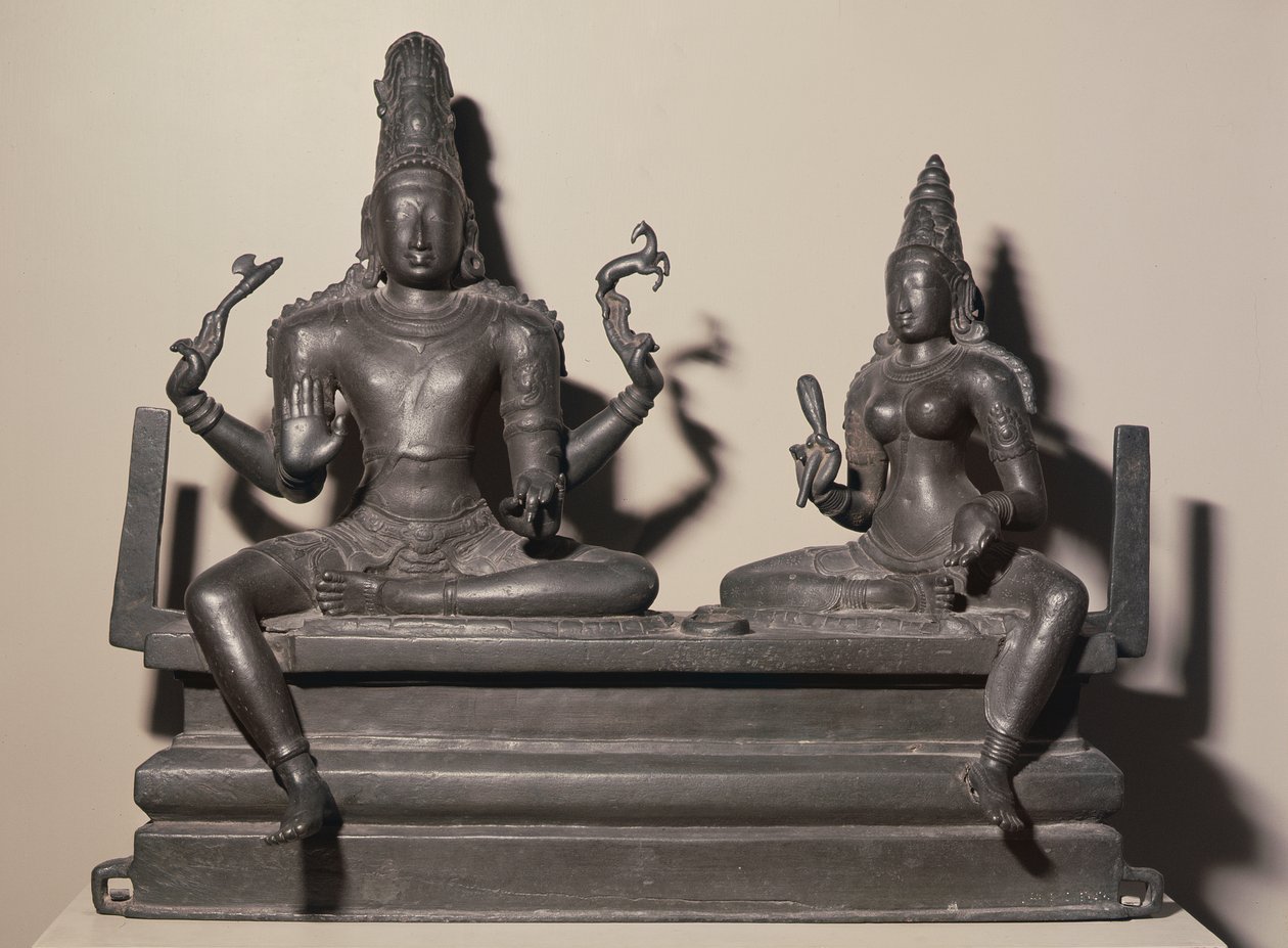 Shiva és Parvati, Chola-dinasztia, 846 körül (bronz) alkotó: Indian School