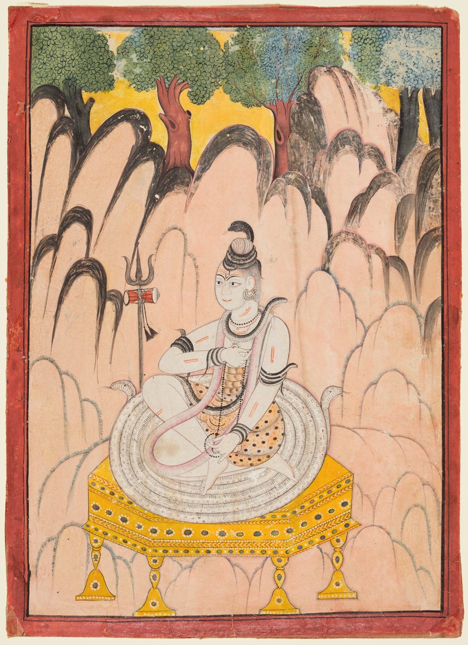 Trónon ülő Siva tájképben, 1760 körül (színes, papír) alkotó: Indian School