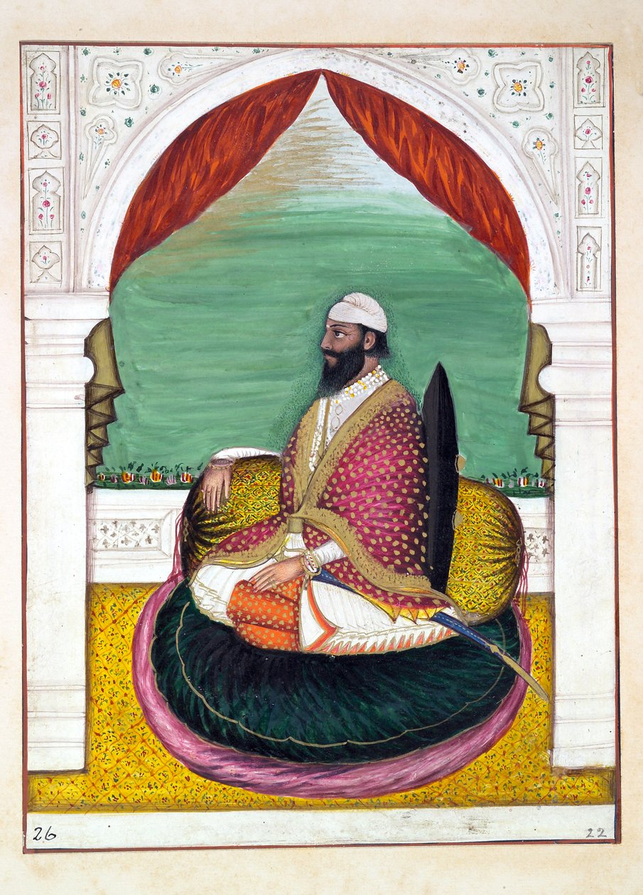 Sirdar Mangal Singh, A Pandzsáb királysága, uralkodói és főnökei, I. kötet, egy azonosítatlan indiai művész 27 akvarell tanulmányából álló kötet, 1840 körül (wc papíron) alkotó: Indian School