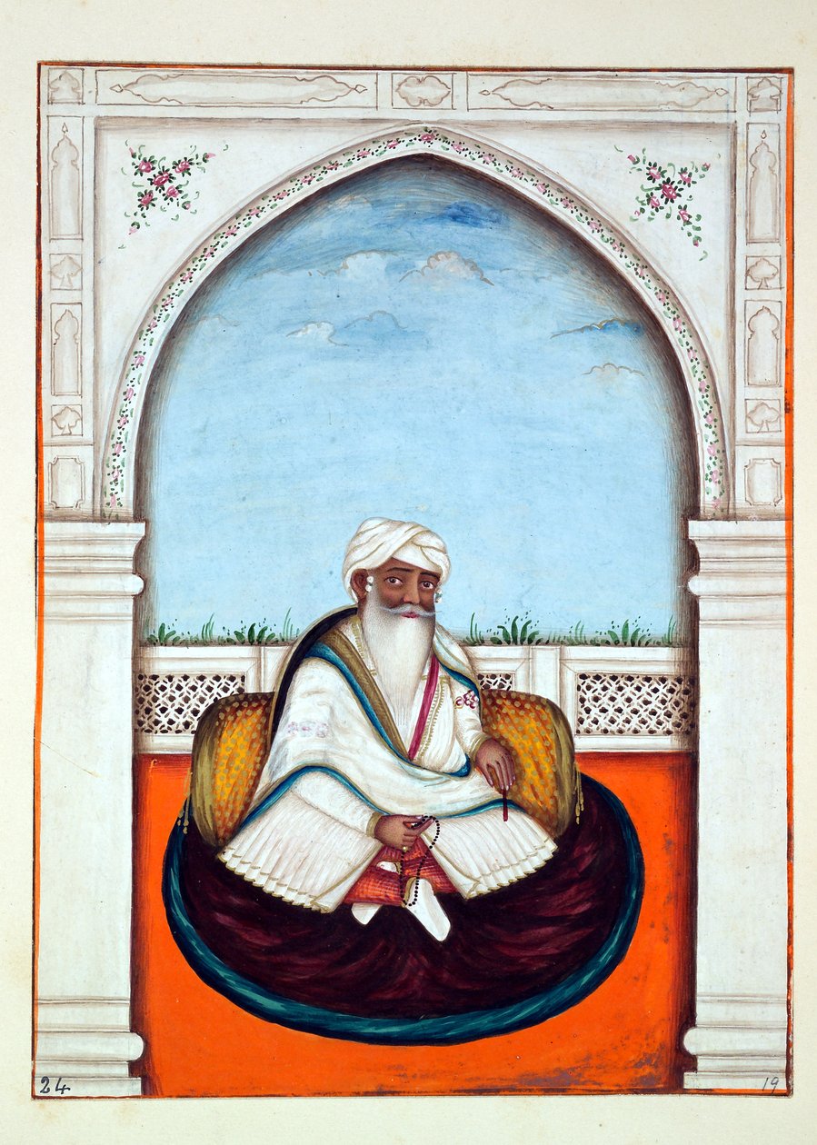 Sirdar Sham Singh, A Pandzsáb királysága, uralkodói és főnökei, I. kötet, egy azonosítatlan indiai művész 27 akvarell tanulmányából álló kötet, 1840 körül (wc papíron) alkotó: Indian School