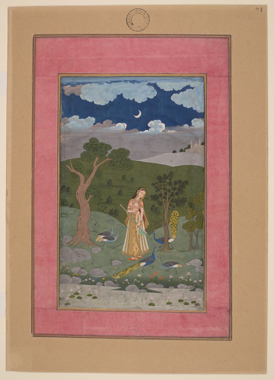 Sorath Ragini, India, Hyderabad, 1760 körül; Johnson Album 37, 24. sz. (tinta, színek és arany, papír) alkotó: Indian School