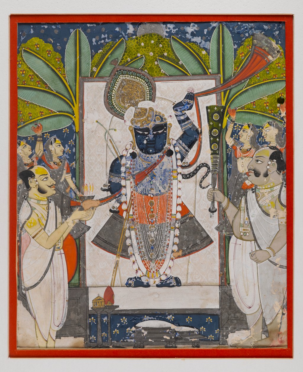 Sri Nathaji, 1775 körül (átlátszatlan wc, arany és ezüst papíron) alkotó: Indian School