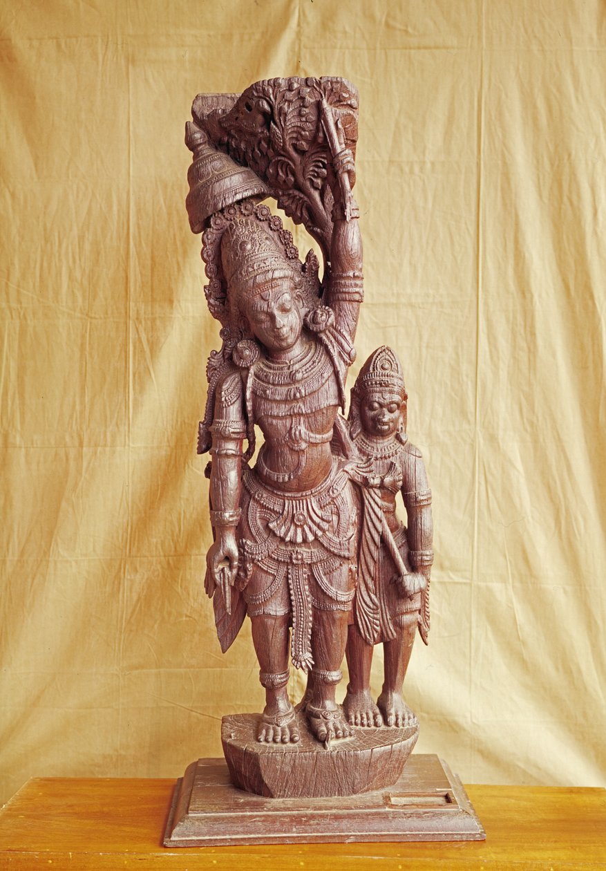 Sri Rama és Hanuman (fa) alkotó: Indian School