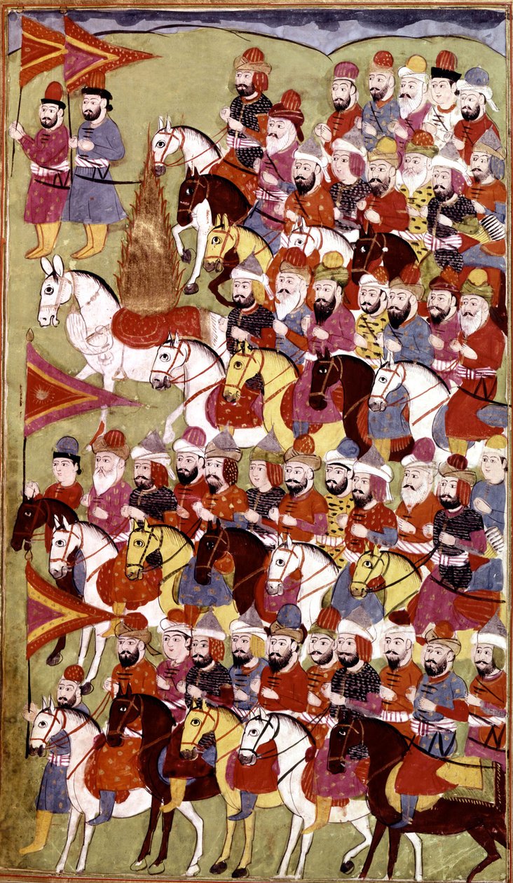Mohamed próféta története, Hamla-i-Haydari, Mirza Muhammad Rafi Bazil, 1808 (tinta és színek papíron) alkotó: Indian School